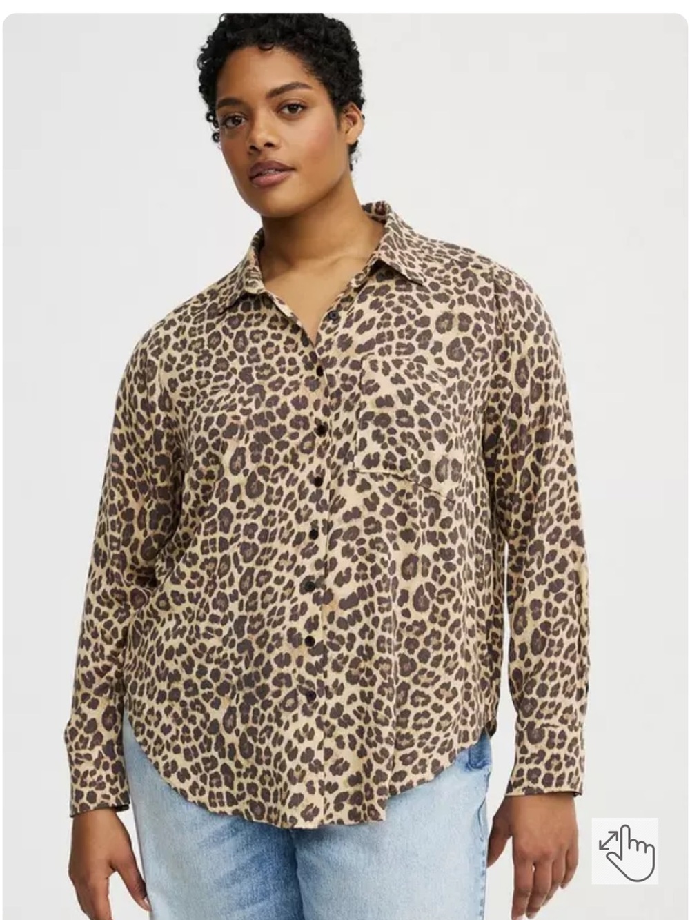 Torrid Leopard Print Button-Up Blouse - Brown 2X 18/20